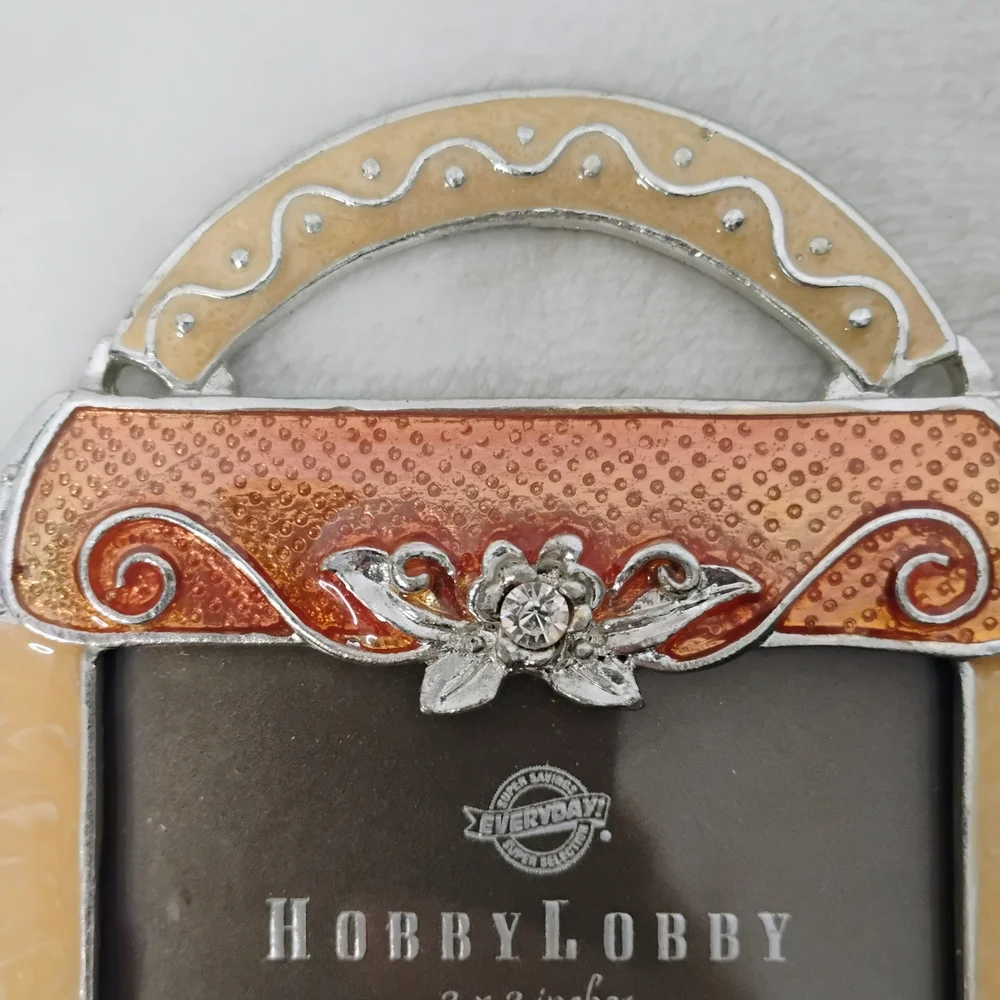 Vintage Style‎ Purse Shaped Mini Picture Frame 3x2 Hobby Lobby Copper Tones L
